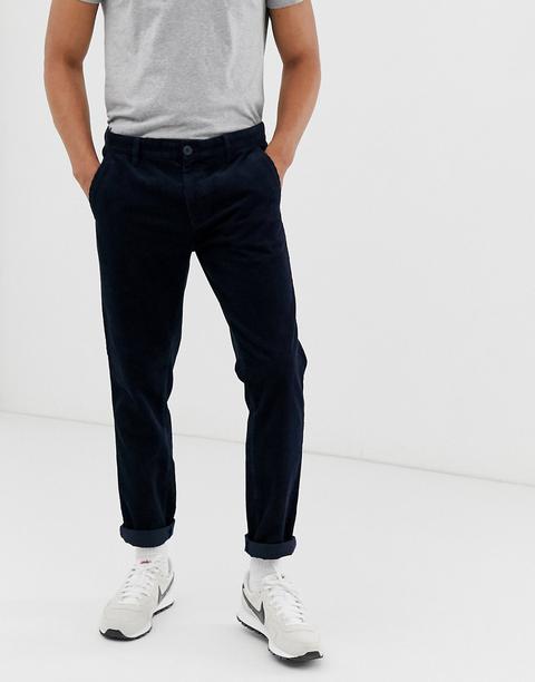 Esprit Cord Trouser In Loose Fit In Navy