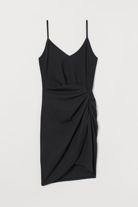 H & M - Abito Corto Con Incrocio - Nero