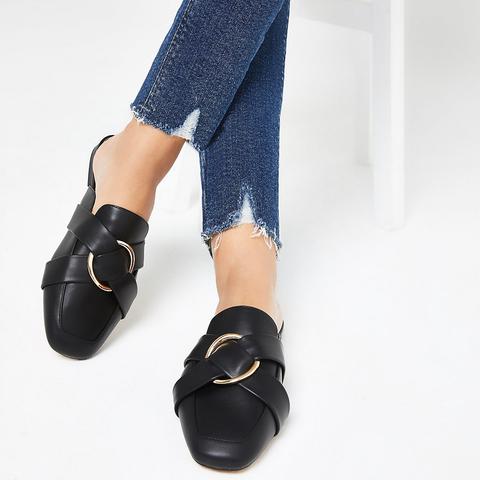 wide fit backless loafers