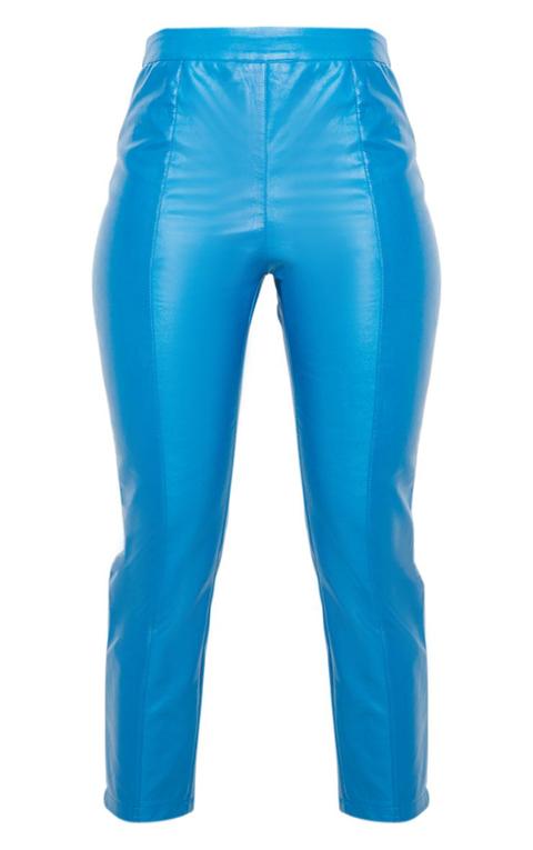 blue leather pants