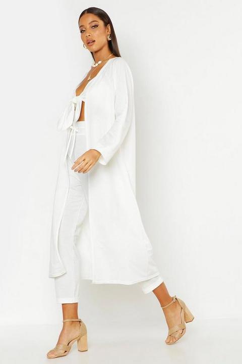 Raglan Sleeve Linen Kimono