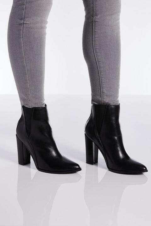 Black Block Heel Ankle Boots