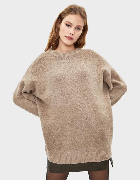 Jersey Oversize Con Cuello Redondo