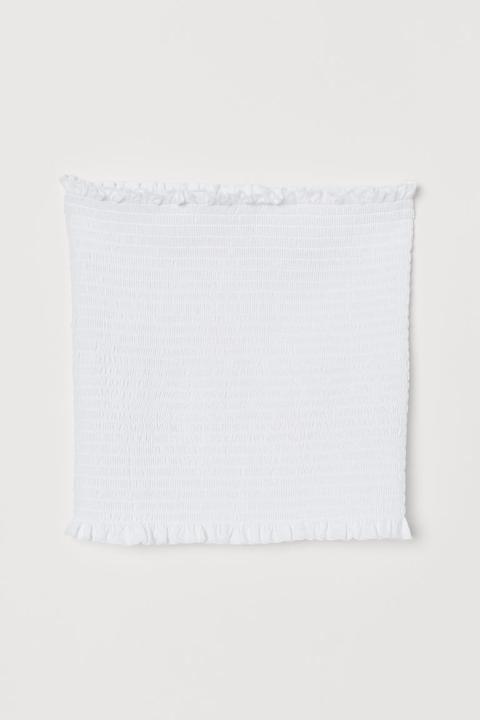 H & M - Top A Fascia Con Smock - Bianco