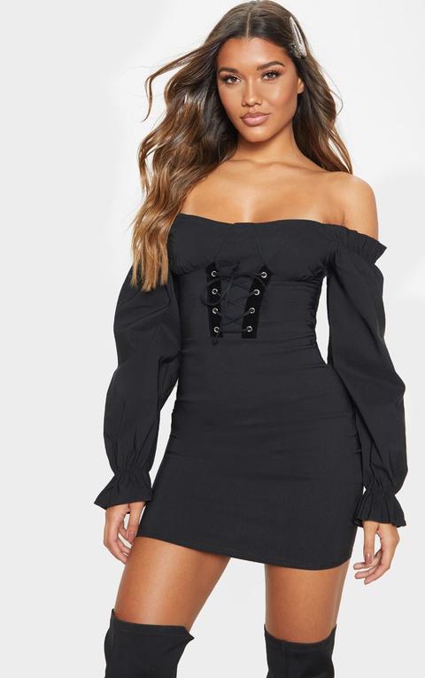 chinese dress ladies Ashwood Lace Sleeve Mini Dress Black