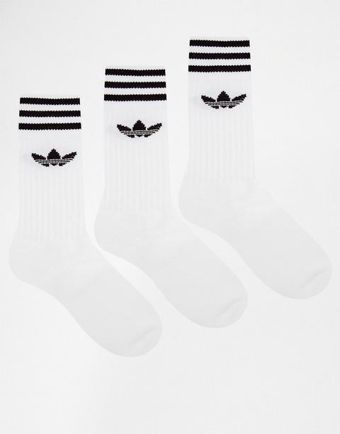 Pack De 3 Pares De Calcetines Deportivos Lisos En Blanco S21489 De Adidas Originals