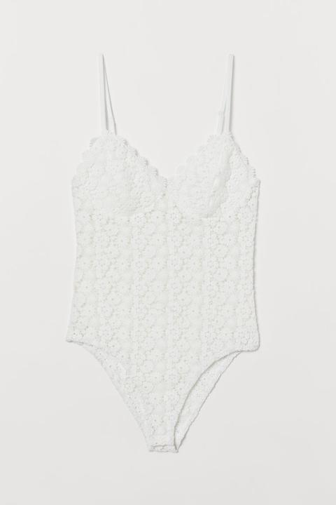 H & M - Body In Pizzo - Bianco