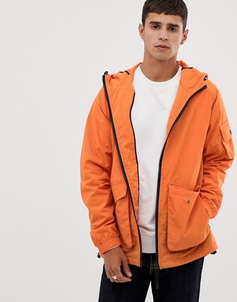 Chaqueta Naranja Con Capucha En Tejido Ligero De Bellfield