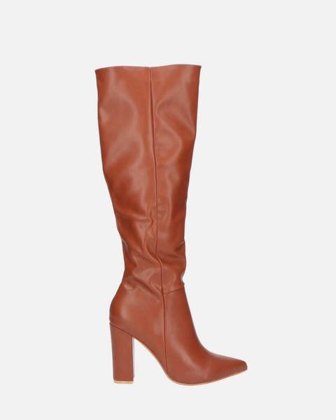 Ksenia - Bottes Hautes En Pu Marron