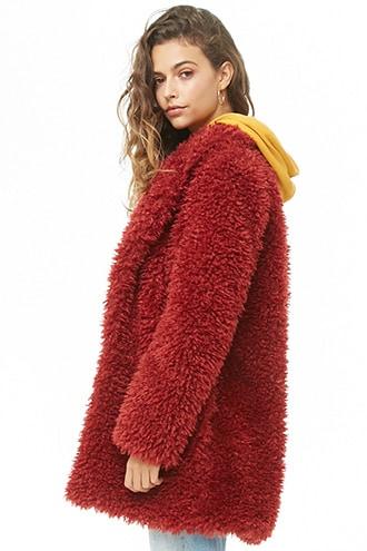 Forever 21 red outlet fur jacket