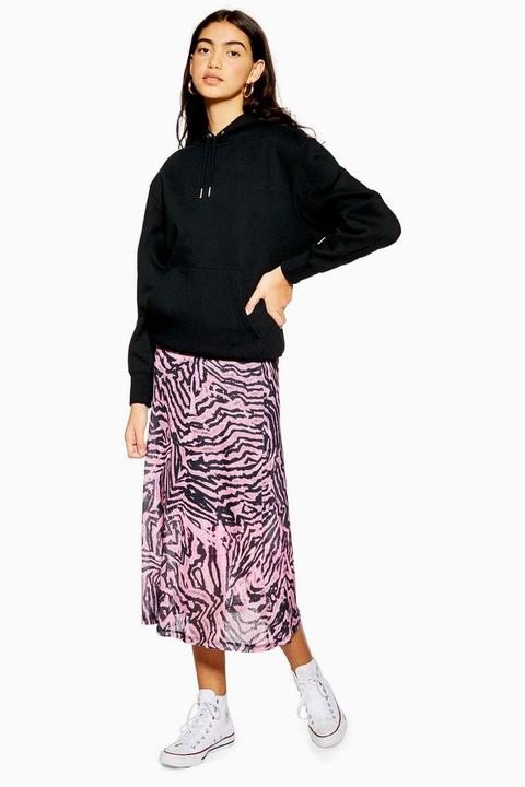 Pink Zebra Mesh Midi Skirt from Topshop 