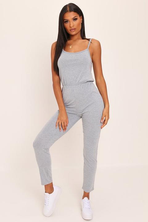 Grey Basic Jersey Jumpsuit