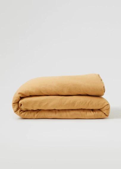 100% Linen Duvet Cover 150x220cm Medium Brown - Home - Single - Mango Casa