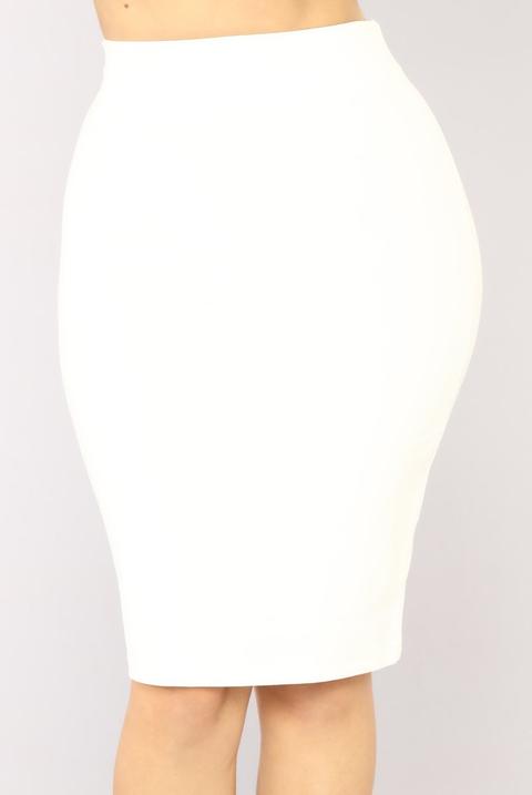 Classy Lady Ponte Skirt - White