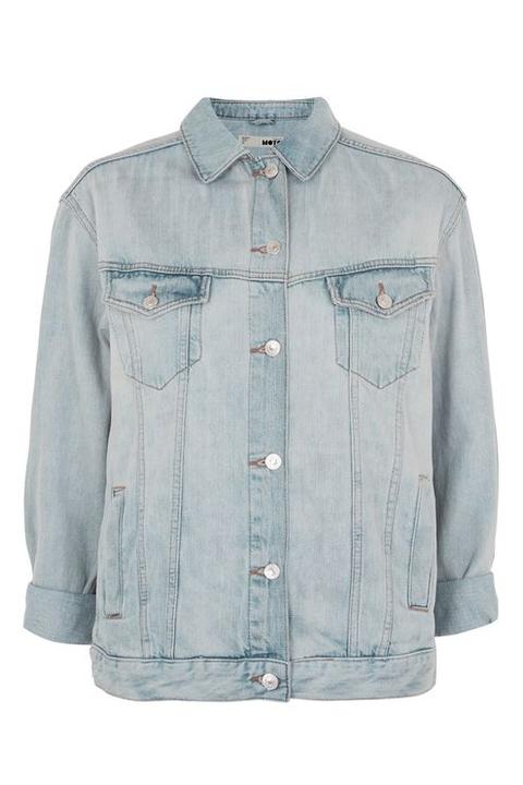 Moto Seam Oversized Denim Jacket