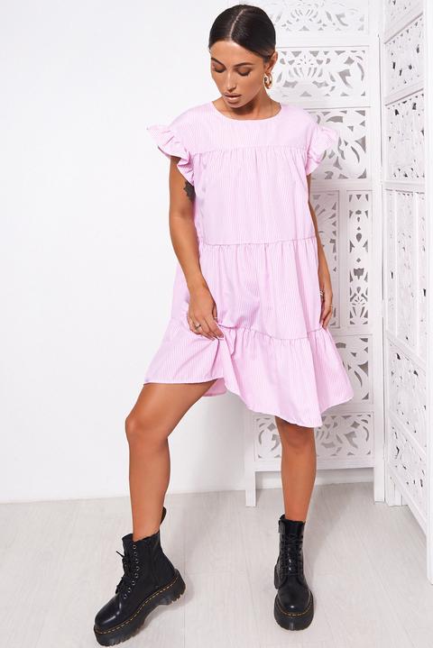 Luca Pink Candy Stripe Smock Dress