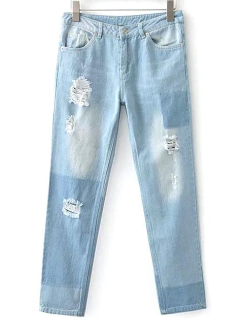 Broken Hole Boyfriend Jeans