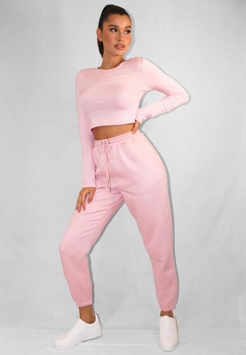 Missguided pink hot sale joggers