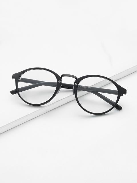 Gafas Con Montura Redondas - Negro