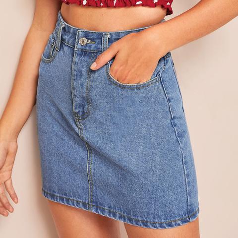 High-rise Denim Mini Skirt