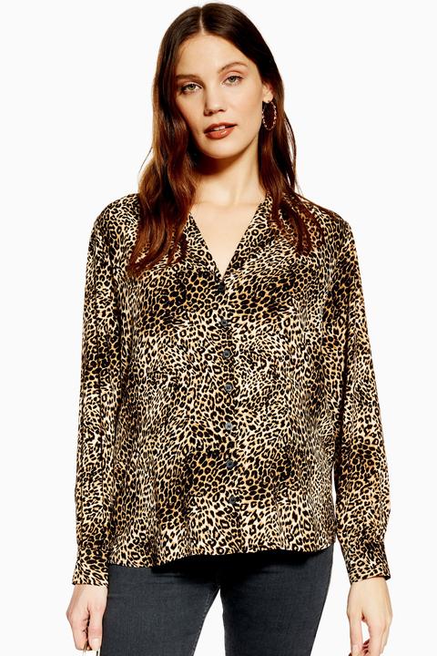 Womens **maternity Leopard Print Shirt - True Leopard, True Leopard