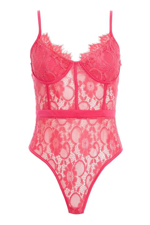 pink corset bodysuit