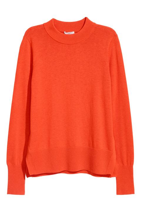 H & M - Jersey En Punto Fino - Naranja