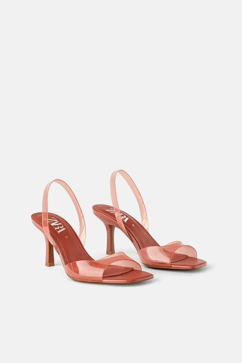 Vinyl high hot sale heel sandals