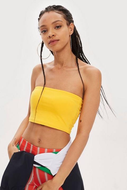 Womens Petite Bandeau Top - Yellow, Yellow