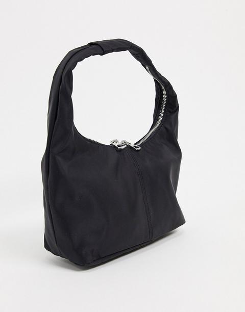 Bolso De Hombro Negro De Nailon Abby De Weekday