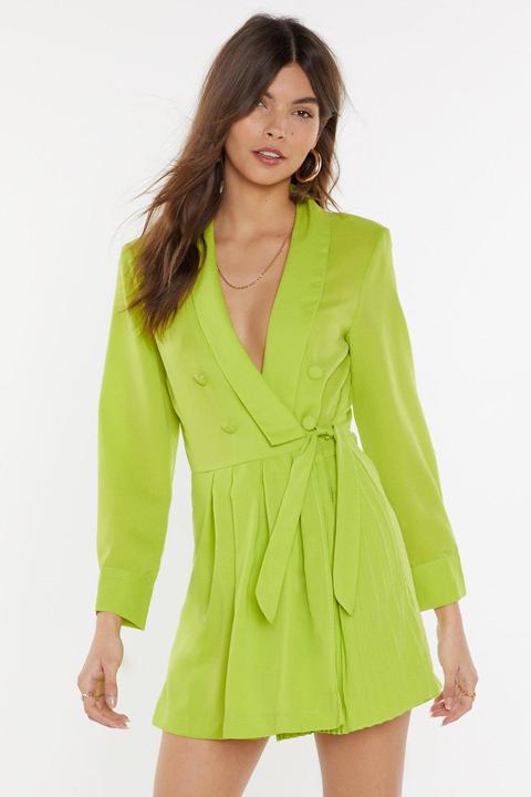 As You Pleat Blazer Romper