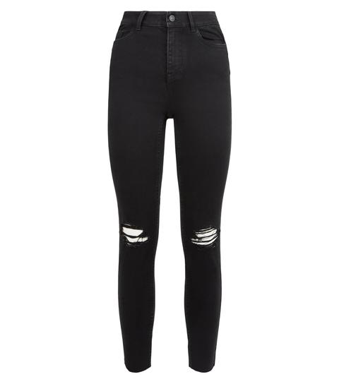 Black 'lift & Shape' Ripped Knee Jenna Skinny Jeans New Look