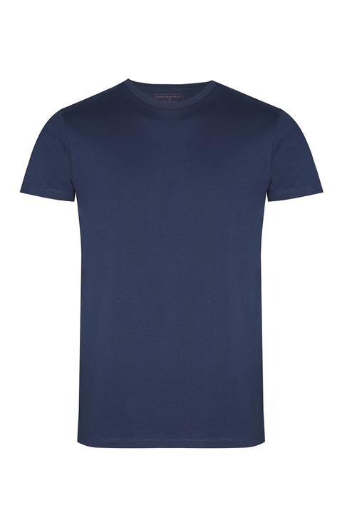 Camiseta Azul Marino Cuello Redondo