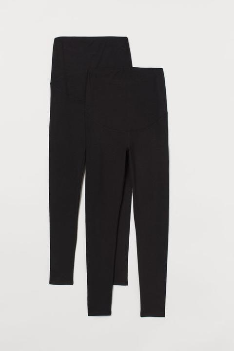 Mama Pack 2 Leggings De Punto - Negro