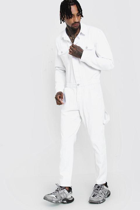 white jumpsuit denim