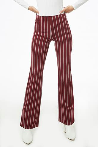 red striped flare pants