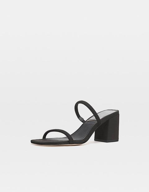 Sandalias Tacón Ancho Negro