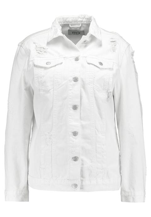 New Look Emma Ripped Giacca Di Jeans White