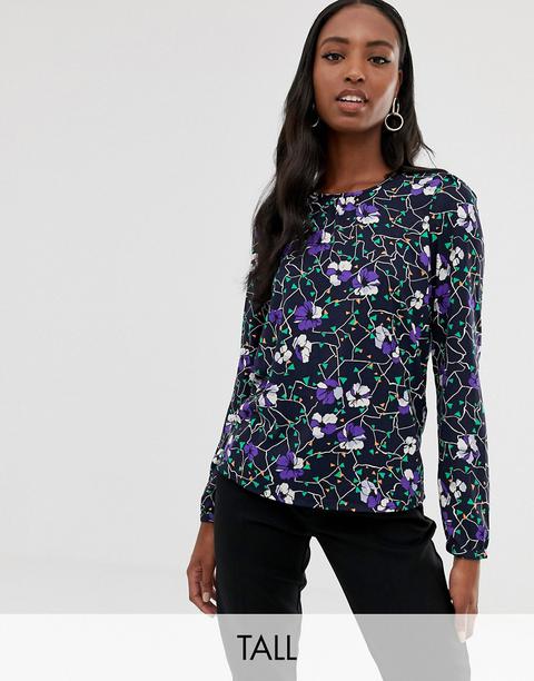 Vero Moda Tall - Maglia A Maniche Lunghe A Fiori - Multicolore