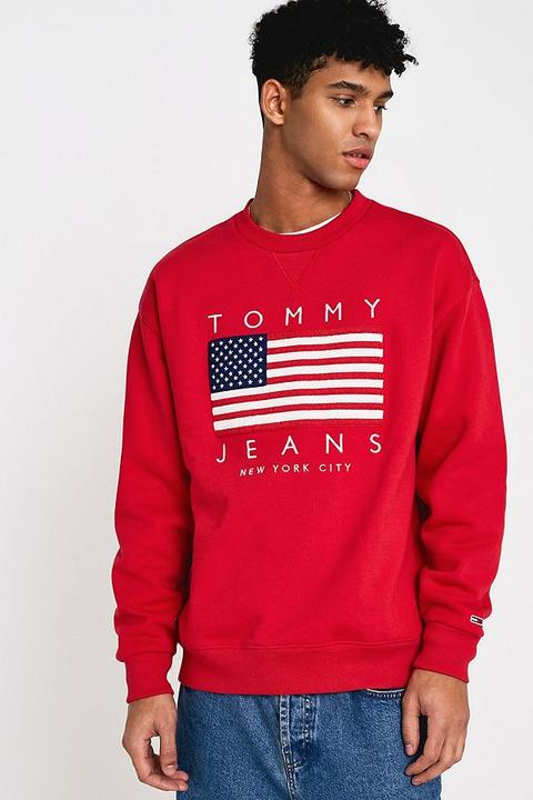 tommy jeans red sweatshirt