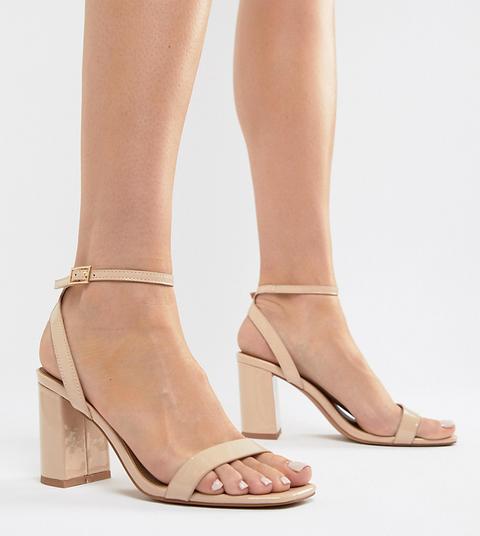 Asos Design - Hong Kong - Filigrane Sandalen Mit Blockabsätzen In Warmen Beige - Beige