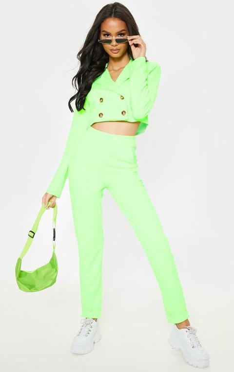 Neon Green Straight Leg Trouser