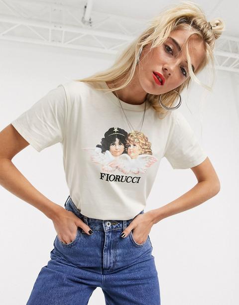 Camiseta Con Estampado De Ángeles De Estilo Vintage En Blanco De Fiorucci-neutro