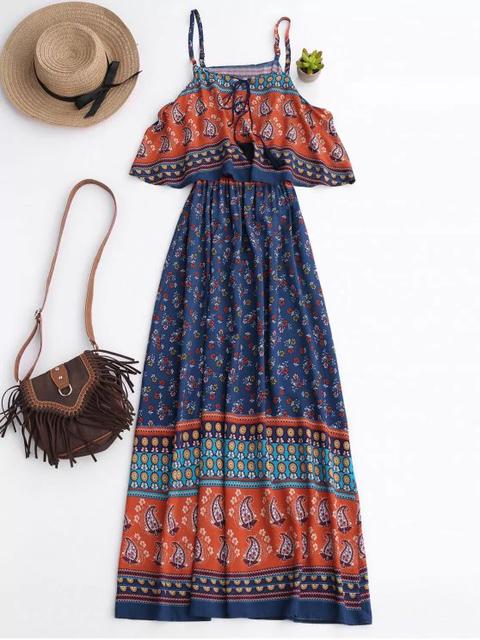 Vestido Floral Maxi Acodado