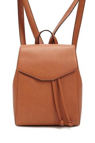 faux leather drawstring backpack