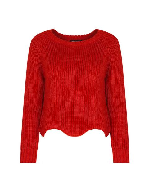 Pullover Rosso A Maglia