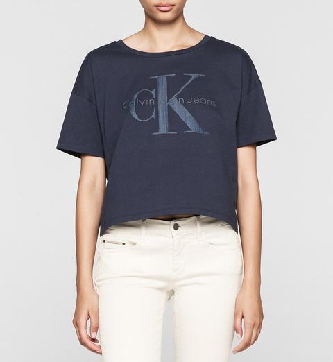 Camiseta Cropped Con Logo