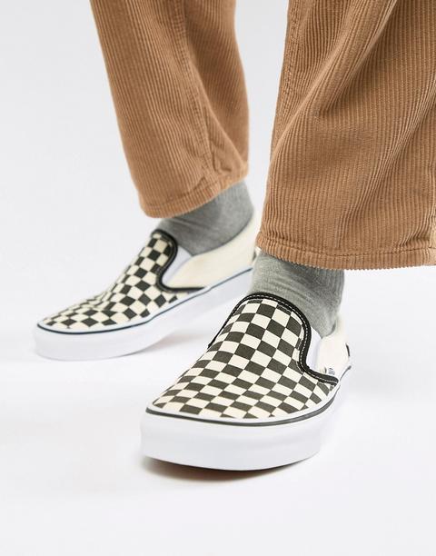 Vans Slip-on Checkerboard Plimsolls In Black Veyebww