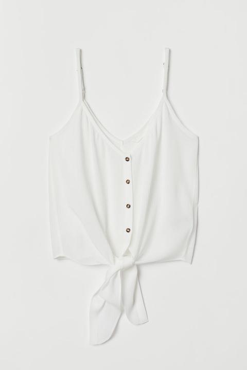 H & M - Top Con Nodo - Bianco