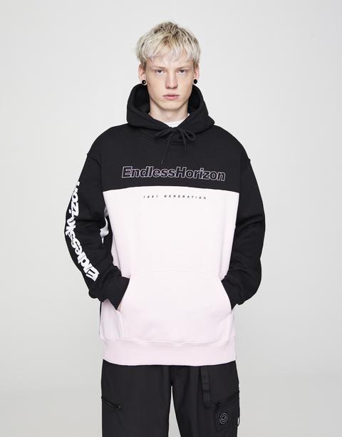 Sudadera Panel Rosa Texto